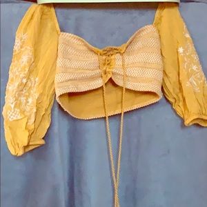 Yellow summer crop top